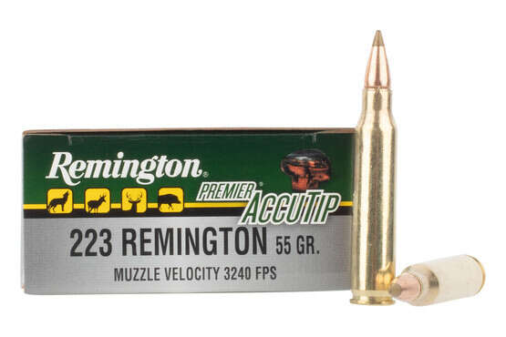 Remington .223 ammunition with premier accutip 55 grain bullet